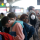 Crowds at Roissy Charles de Gaulle Airport near Paris, France on March 12, 2020.